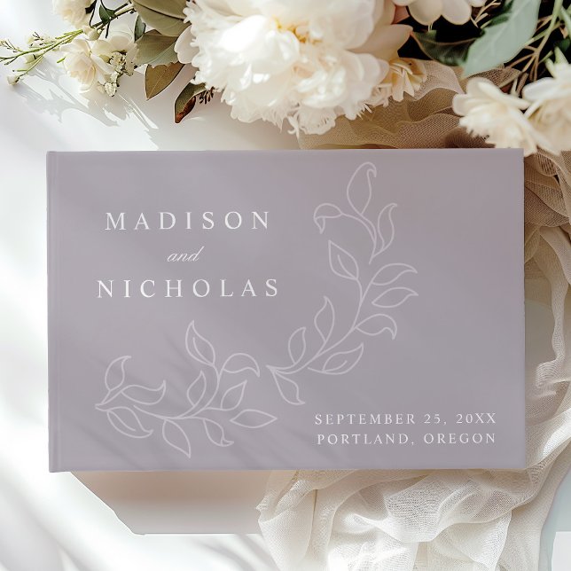 Kaskadieren Lila Blätter Foto Hochzeit Gästebuch (Von Creator hochgeladen)