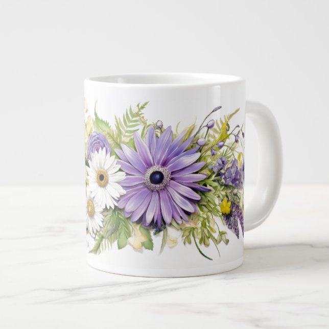 Kaskadieren von IV und zarten Daisy Petals Jumbo-Tasse (Vorderseite Rechts)