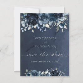 Kaskadierende Hochzeit von Navy Peony Save the Dat Save The Date
