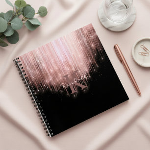 Kaskadierende Lichter Monogramm Roségold ID789 Notizbuch