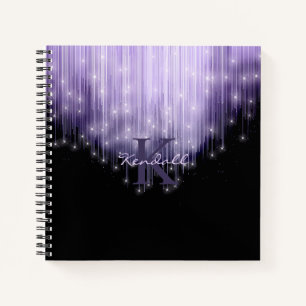 Kaskadierende Lights Monogram Violet ID789 Notizbuch