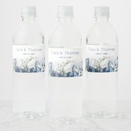 Kaskadierende Peonies Hochzeitwasser-Flaschenetike