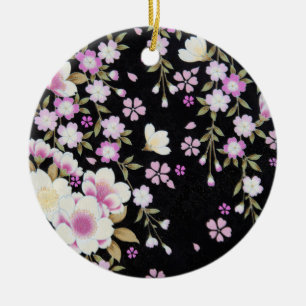 Kaskadierende rosa Blume Keramik Ornament
