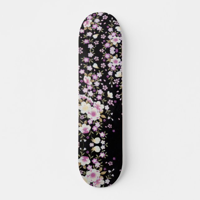 Kaskadierende rosa Blume Skateboard (Vorne)