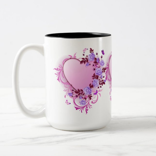Kaskadierende Rose Zweifarbige Tasse (Links)