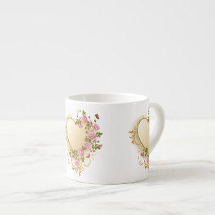 Kaskadierende Rosen Goldenes Herz Espressotasse