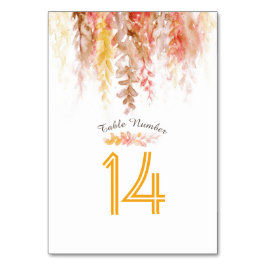 Kaskadierender orangefarbener Wasserfall Tischnummer