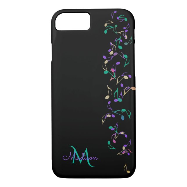 KaskadierenMusiknoten-Monogramm iPhone 7 Fall Case-Mate iPhone Hülle (Rückseite)