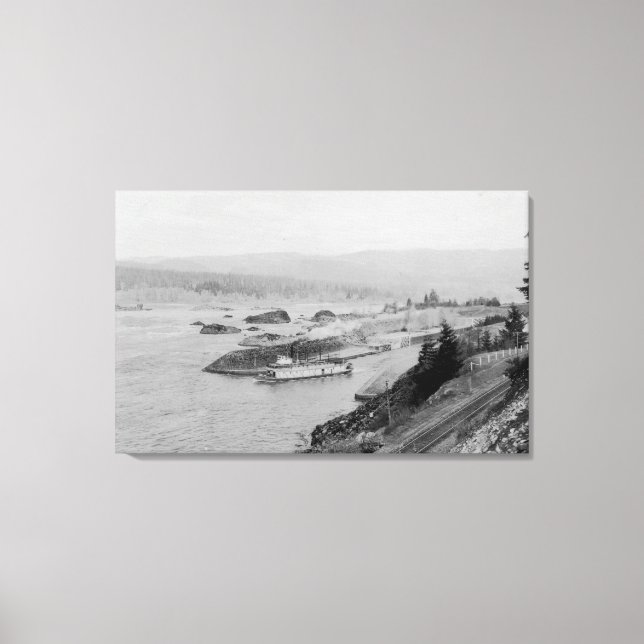 Kaskadierte Schlösser auf der Columbia River-Fotog Leinwanddruck (Vorderseite)
