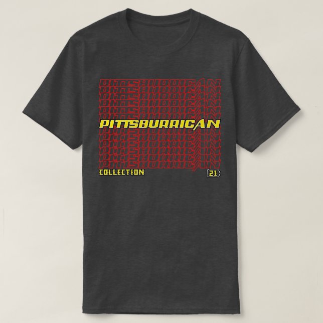 Kaskadierter Text der Pittsburrican-Sammlung 1 T-Shirt (Design vorne)