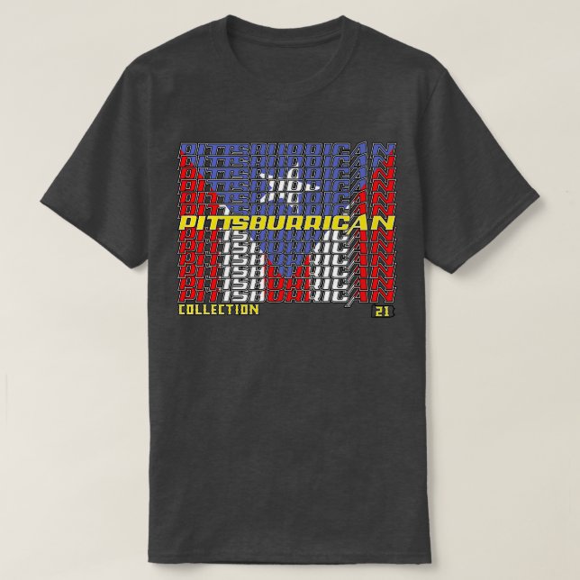 Kaskadierter Text der Pittsburrican-Sammlung 3 T-Shirt (Design vorne)