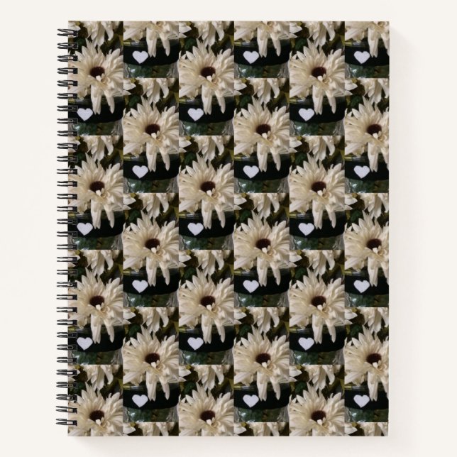Kaskadierung von Blume und Herz Notizbuch (Vorderseite)