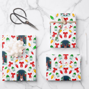 Kasky Niedlich Christmas Carol Singing Reindeer Geschenkpapier Set