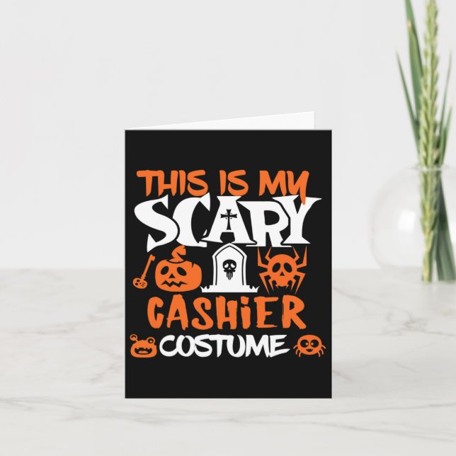 Kasse Halloween Shirt Kostüm Funny Men Damen Karte (Vorderseite)