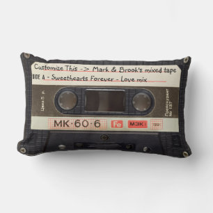 Kassette für benutzerdefinierte Text-/Retro-Liebe Lendenkissen