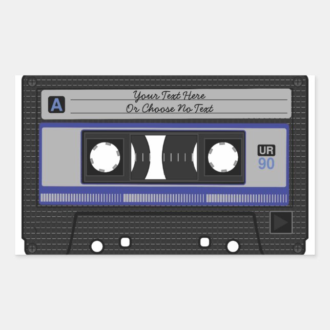 Kassette für benutzerdefinierte Text-/Retro-Liebe Rechteckiger Aufkleber (Vorderseite)
