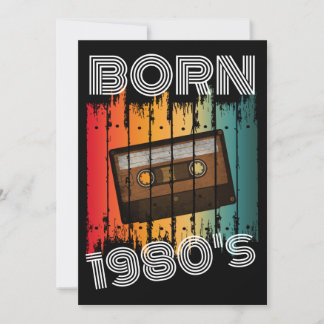 Kassette Geborenen, 80er-Retro-Kassettenband für 1 Einladung