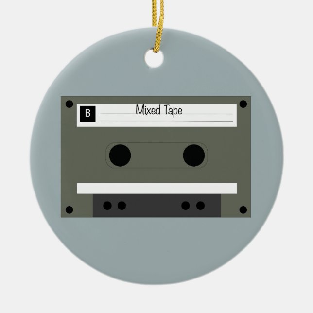 Kassette, Mixed Tape Keramik Ornament (Vorne)