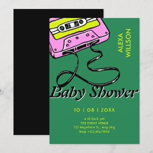 Kassette Retro-Baby-Party Einladung