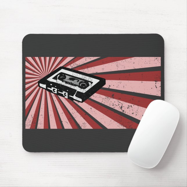 Kassette, Retro, Vintag, Nerddesign, Band Mousepad (Mit Mouse)