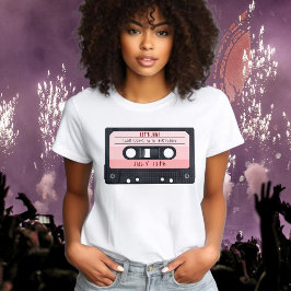 Kassette Tape Rosa Retro Geburtstagsparty T-Shirt