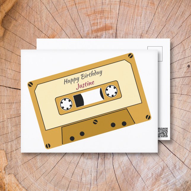 Kassettenband Geburtstagskarte Postkarte (Cassette Tape Birthday Postcard)