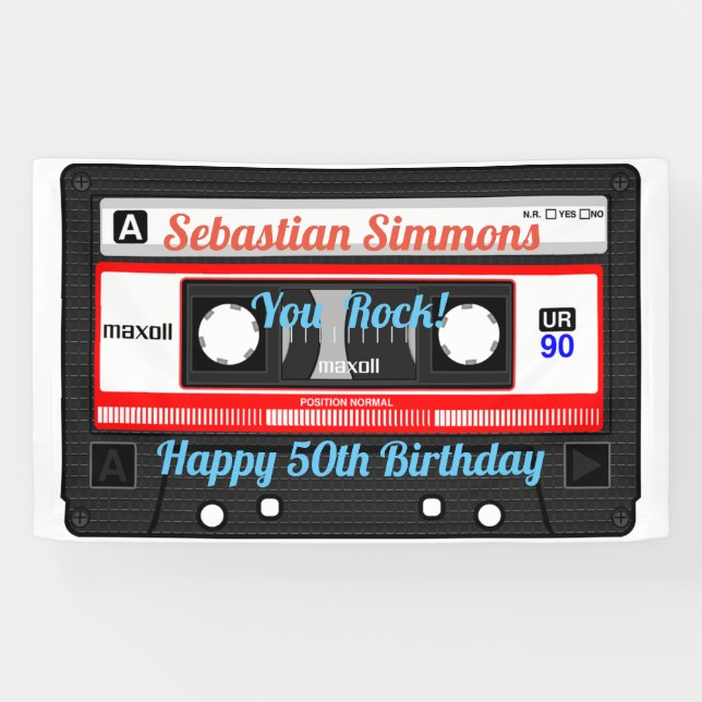 Kassettenband oder Mixtape für Petro 80 s, beliebi Banner (Horizontal)