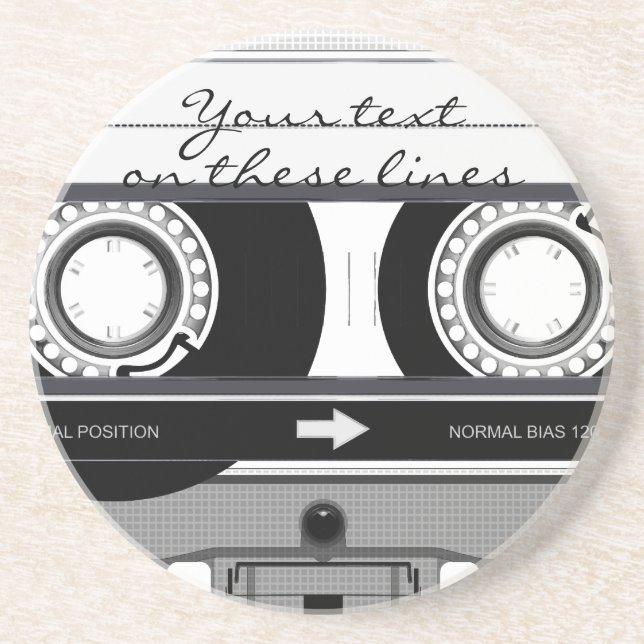 Kassettenband - schwarz - untersetzer (Vorne)