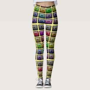 KASSETTENBÄNDER RETRO-MUSIKLIEBHABER  LEGGINGS