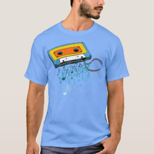 Kassettenrekorder-Musiknoten der 70er Jahre, 80er T-Shirt