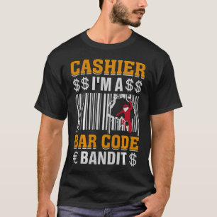 Kassierer In Einem Barcode Bandit T-Shirt