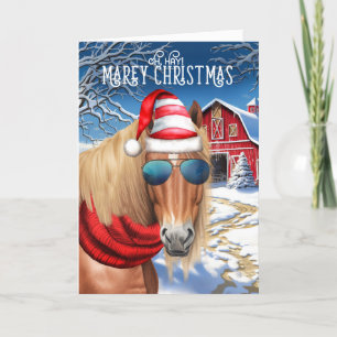 Kastanie Blonde Mane Pferd Funny MARE Weihnachten