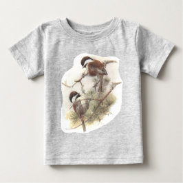 Kastanie-unterstützter Chickadee Baby T-shirt