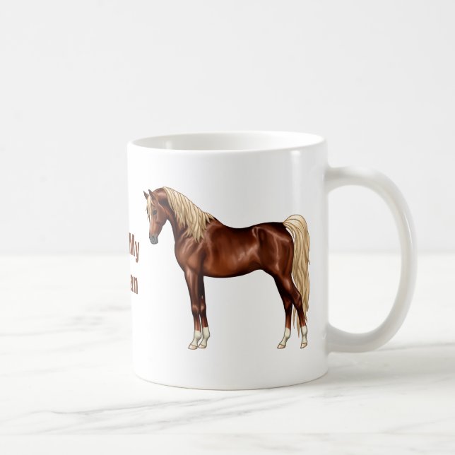 Kastanien Ägyptisches Arabianisches Pferd Flaxen M Kaffeetasse (Rechts)