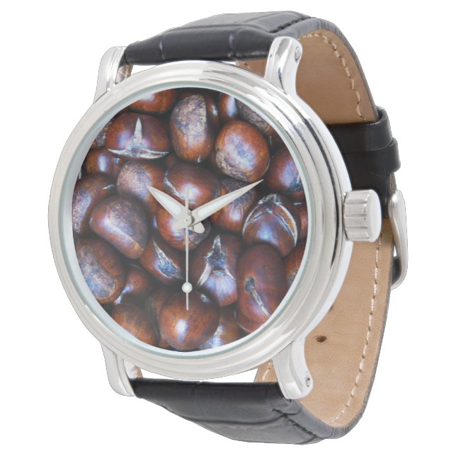 Kastanien Armbanduhr (Schrägansicht)