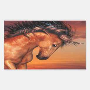 Kastanien-Einhorn-Aufkleber Rechteckiger Aufkleber