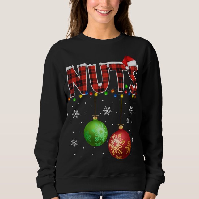 Kastanien Funny Matching Paare Weihnachtslicht Sweatshirt (Vorderseite)