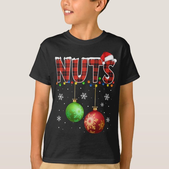 Kastanien Funny Matching Paare Weihnachtslicht T-Shirt (Vorderseite)