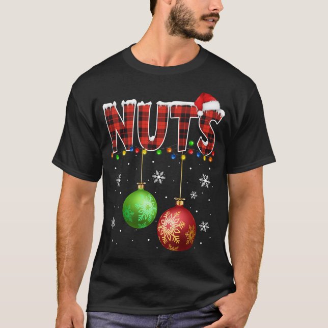 Kastanien Funny Matching Paare Weihnachtslicht T-Shirt (Vorderseite)