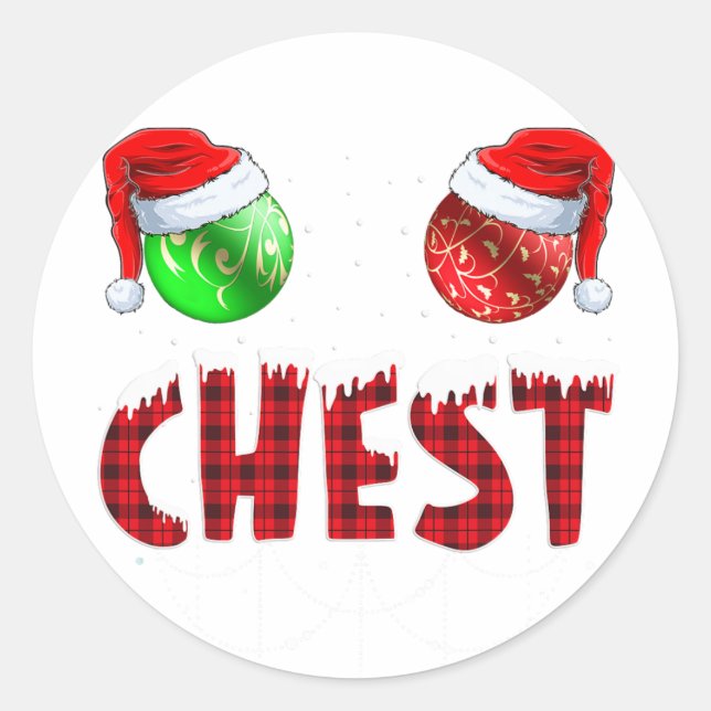 Kastanien Matching Family Funny Brust Nuts Christm Runder Aufkleber (Vorderseite)