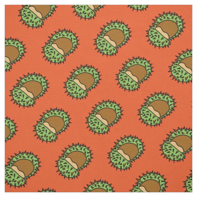 Kastanien-Paar Orange Herbstmuster Stoff (Muster)