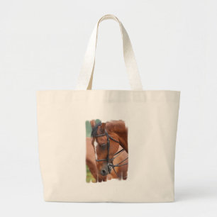 Kastanien-pferdeartige Leinwand-Tasche Jumbo Stoffbeutel