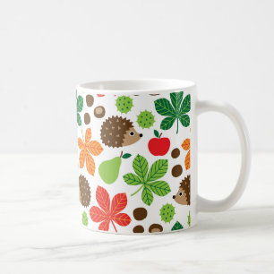 Kastanien u. Igels-nahtloses Muster Kaffeetasse