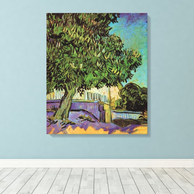 Kastanienbaum in Blossom von Vincent van Gogh Leinwanddruck (Insitu (Holzboden))