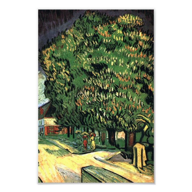 Kastanienbäume in Blossom - Gogh Fotodruck (Vorne)