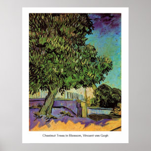 Kastanienbäume in Blossom, Vincent van Gogh. Poster