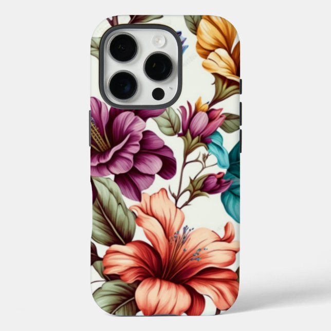 Kastanienblätter Muster iPhone 16 Pro Hülle (Rückseite)