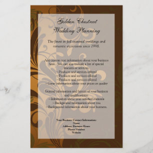 Kastanienbraun/Gold/Grün Programm, Menü oder Flyer