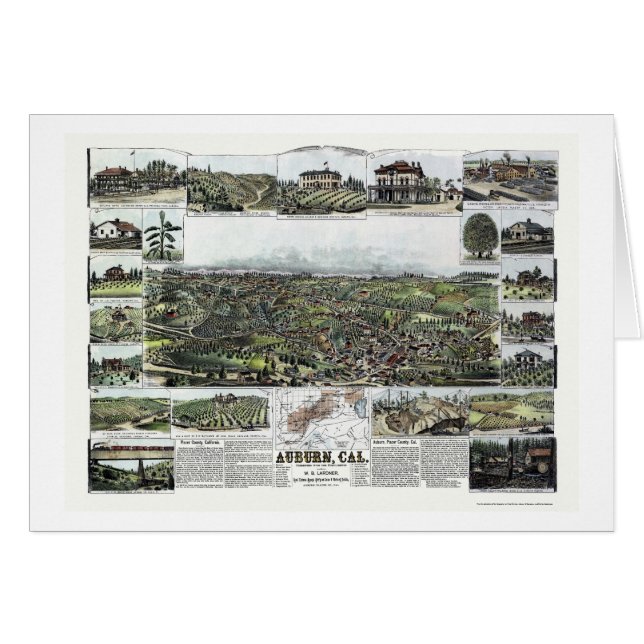 Kastanienbraun, panoramische Karte CAs - 1887 (Vorderseite (Horizontal))