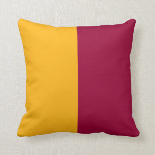 Kastanienbraun und Goldaufgeteilte Farbe Kissen